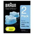 Kit de nettoyage pour tête de rasoir - BRAUN - Clean And Renew - Hygiénique et efficace - Pack de 2-0