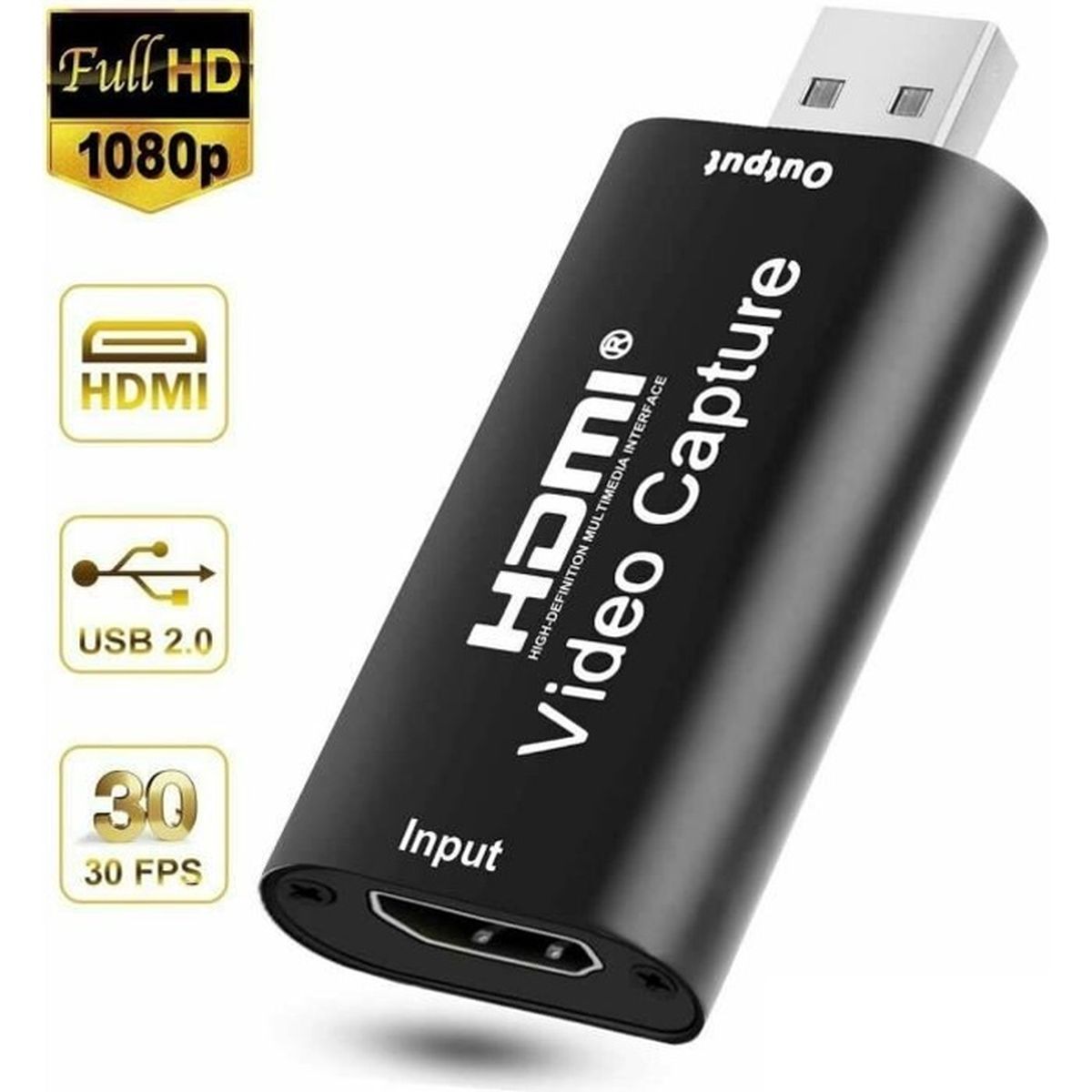 jeux DIWUER Capturateur vidéo 4K HDMI vers USB 2.0 Convertisseur audio HDMI Capture HD 1080p 60 fps pour montage de vidéos Webcasting/streaming 