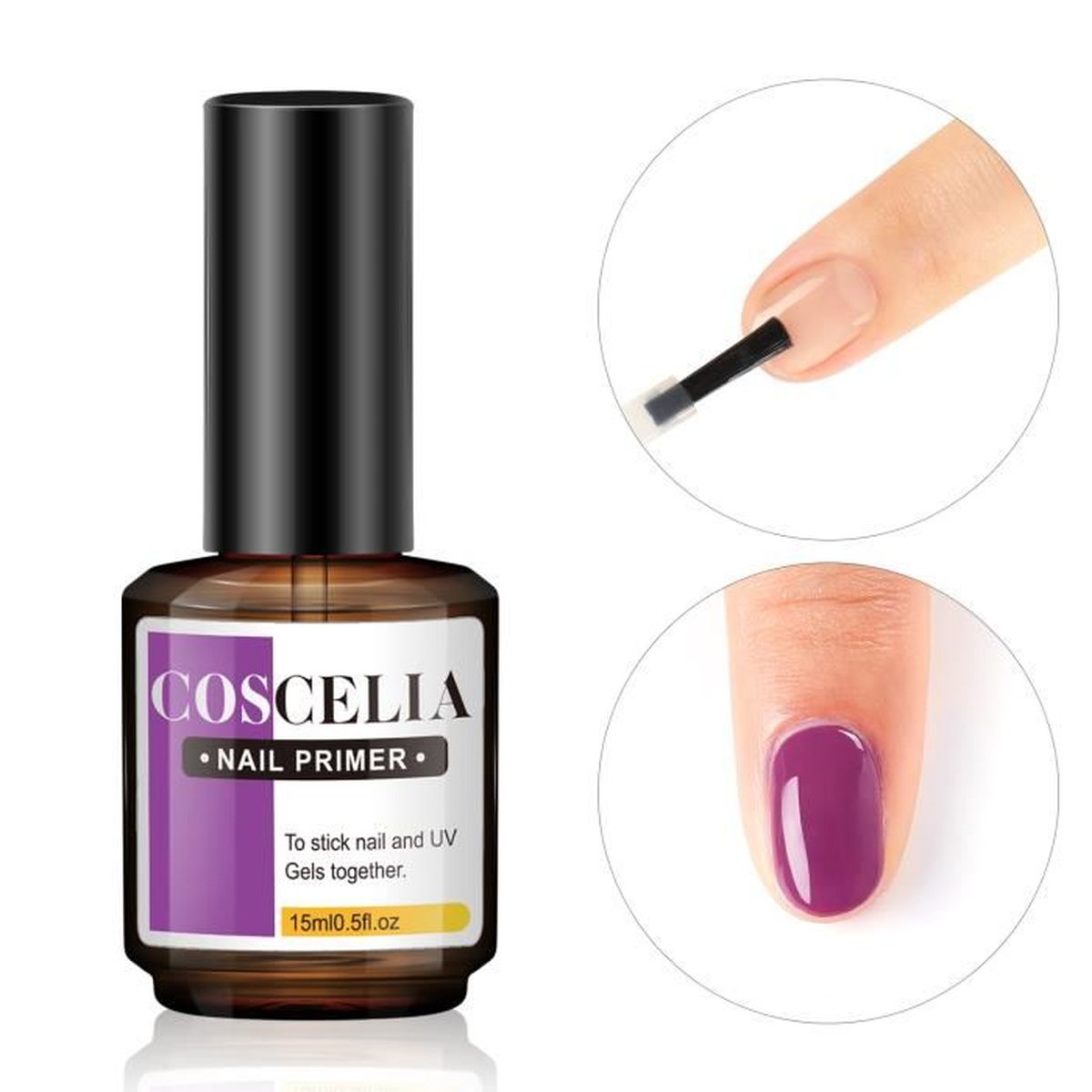 COSCELIA Nail Primer pour Ongle Primer Vernis Semi Permanent Primer ...