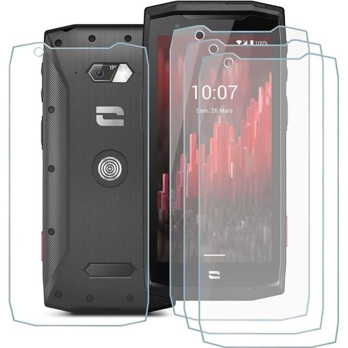 Lot De 4 Films Protecteurs D'écran Pour Crosscall Core-M5 - Protection Renforcée Anti-choc - Transparent Brillant