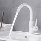 AURALUM PRO Auralum Robinet de Lavabo Blanc Rotation à 360° Mitigeur Salle de Bain avec Barboteur démontable, Eau froide et chaude Réglable