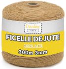 Creative Deco 300m Ficelle Jute | Épaisseur 3mm | Ficelle Jardinage | Deco Mariage Champetre | Ficelle Bricolage | Corde Jute