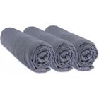 Draps housse - EASY DORT - 60x120 cm - 100% coton - Gris - Lot de 3