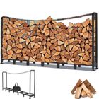 CAROMA Abris bois de chauffage en acier 235x32x116 cm Abri de stockage de bois Jusqu'à 1000 kg Abri bois réglable Abri-Bûches avec sac