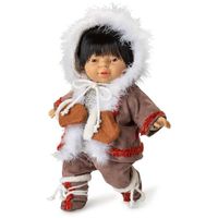 Berjuan poupée bébé Amis du monde 38 cm filles marron/blanc