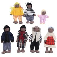 Poupées en bois Famille de marionnettes Jouets éducatifs en bois Poupées parents-enfants Marionnettes japonaises et coréennes