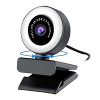 USB 2.0 PC 1080P/2K/5MP Webcam avec LED Light Ring Micro Autofocus Avancé AF Web caméra Mise au point automatique 5MP