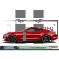 Ford Mustang Bandes latérales - GRIS ALU - Kit Complet - Tuning Sticker Autocollant Graphic Decals