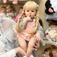 Réaliste Reborn Toddler Girls 24 pouces fait à la main réaliste nouveau-né Silicone fille, vinyle Reborn bébé poupées robe de prince