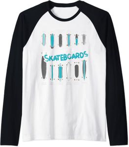 SKATEBOARD - LONGBOARD Types de skateboards Cadeau de skateboard rétro Manche Raglan.[Z633]