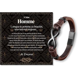BRACELET - GOURMETTE Bracelet Nœud Infini Homme Cadeau Saint Valentin H