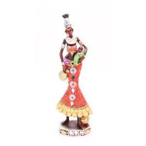 GEMME Statuette Femme Africaine avec Pot Hauteur 41 cm