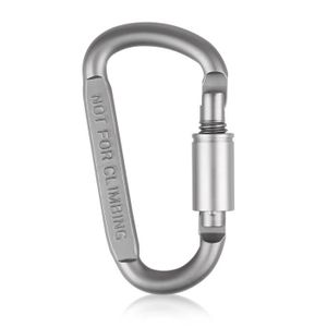 Mousqueton Blocage à vis 8 cm 120 kg en aluminium Type D Escalade Randonnée