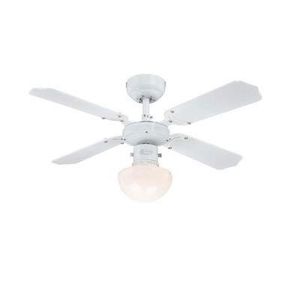 VENTILATEUR DE PLAFOND Ventilateur de Plafond Portland 90cm Blanc Hêtre -