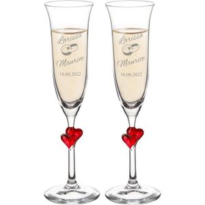 Set Mariage Flûtes À Champagne Coupes Grillage Verres Flûtes Verre Crystalline Cadeau Grillage pour Goblet Bride & Groom Casecover 2pcs 