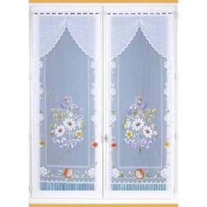 HomeMaison Faune et Flore Paire de Vitrages Droits Polyester 160x60 cm Peint