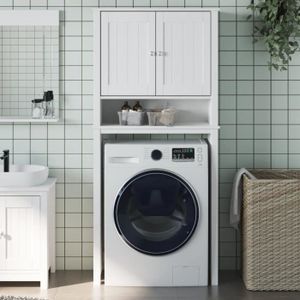 LAVE-LINGE Armoire pour machine à laver BERG blanc bois massi