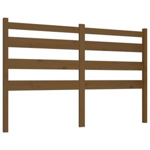 TÊTE DE LIT Tête de lit en bois massif de pin - ZERONE - Marron miel - 186x4x100 cm