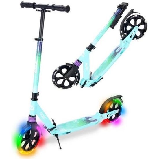 Trottinette Pliante Enfant 3 Ans Et + - 2 Roues LED, Guidon Réglable, Frein Arrière, Max 50 Kg - 10