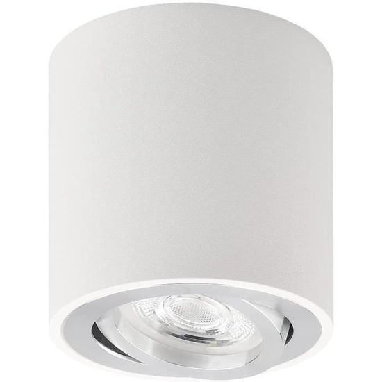 Spot LED en saillie Blanc Orientable pour Ampoule GU10