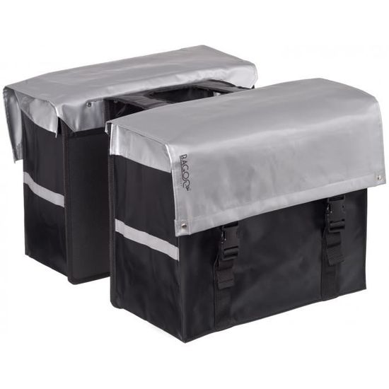 Sacoches De Vélo Double 35L Lastpak - Imperméables PVC, Fermeture à Clic, Compatible Siège Enfant, Gris Nardo