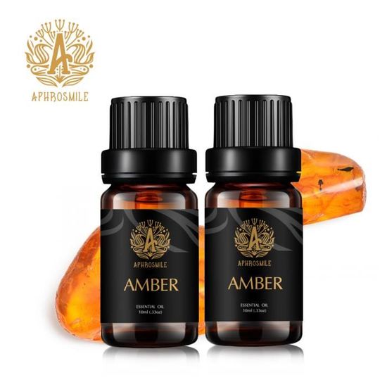 2-Pack 10ml Amber Huile essentielle, huiles d’aromathérapie pour diffuseur, massage, savon, fabrication de bougie