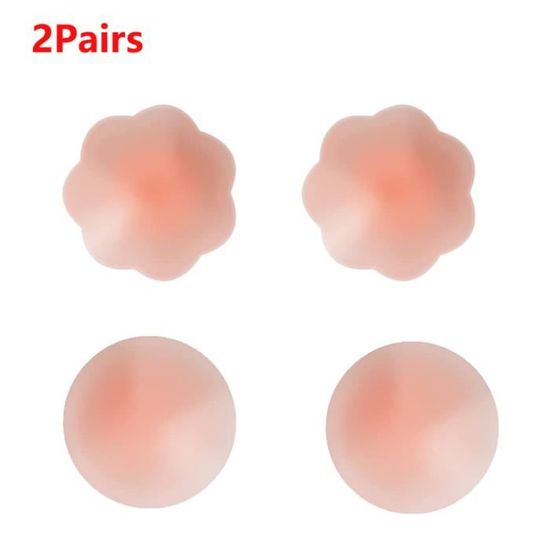 Soutien-gorge Adhésif Réutilisable Silicone - 2 Paires - Anti-décollement, Respirant - Pour Robes Dos Nu, Tops