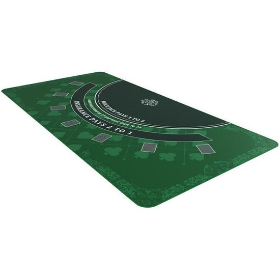 Tapis De Poker Double Face – Feutre 60x90 Cm, Faces Blackjack Et Texas Hold'em, Style Casino Pour Soirées Jeux