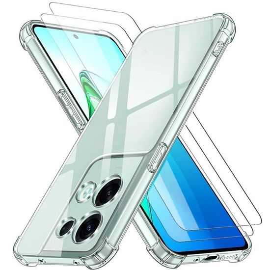 Kit Protection Oppo Reno 4 Pro 5G : Coque Silicone TPU Transparente + 2 Verres Trempés - Neuf Sous Blister