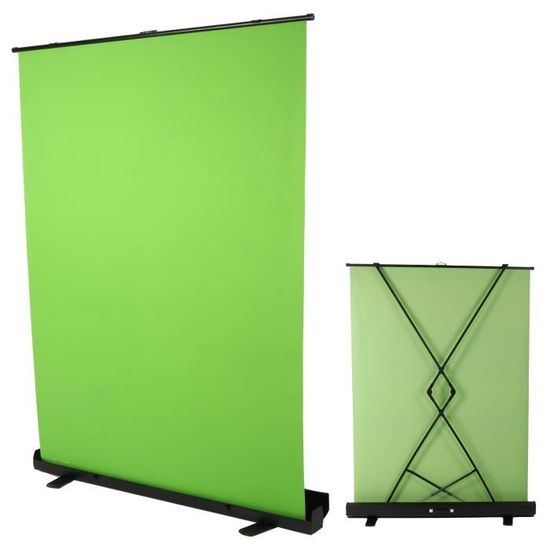 Green Screen Écran Vert 183x274 cm avec Support 2x2 m à Verrouillage Rotatif et 8 Pinces, Tissu de Fond Vert Pliable pour Studio Photo vidéo, Zoom et livestream
