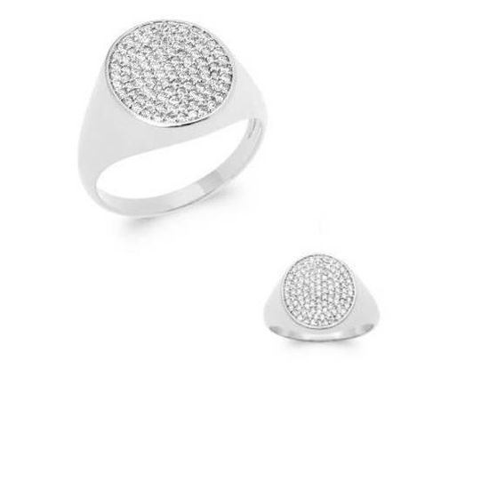 Bague Argent Massif 925 Rhodié - Taille 50 - Semi-pavé Diamant CZ - Dolly-Bijoux
