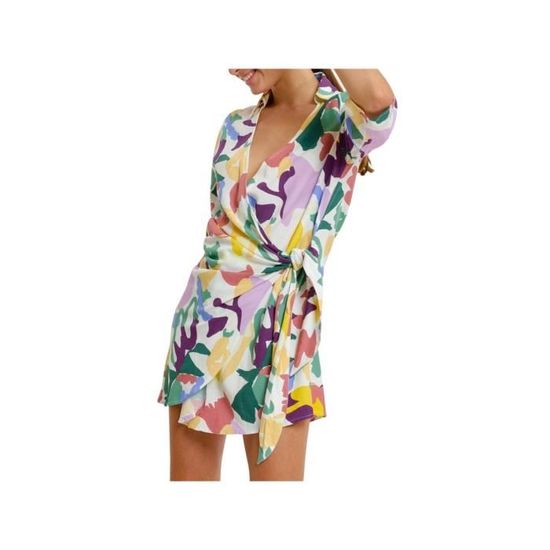 Robe Courte Portefeuille Et Imprim LEONORE Beige Beige Cdiscount 