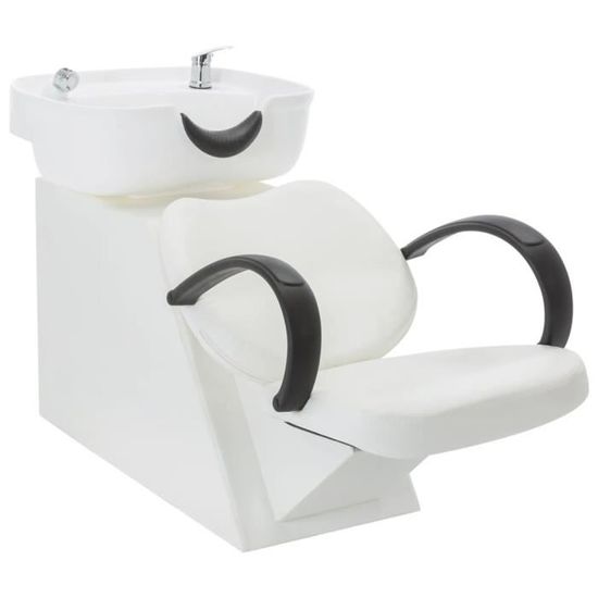 704•NEUF•Chaise de salon avec lavabo|Fauteuil de Barbier Fauteuil Coiffeur Classic|Hydraulique Inclinable Blanc Similicuir Expéditio
