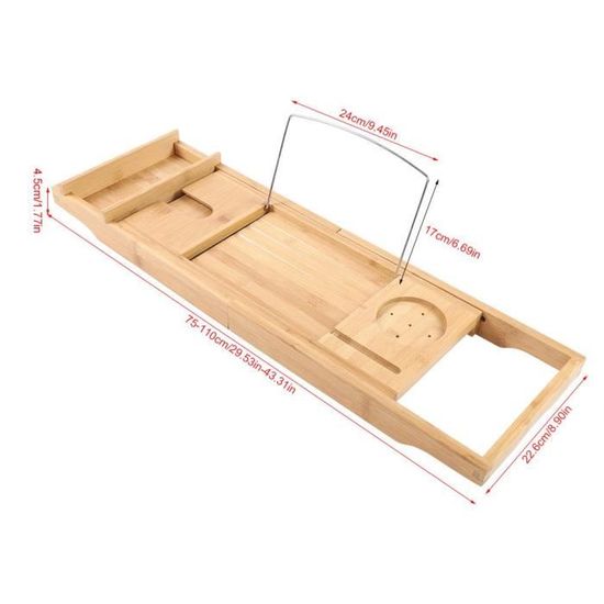 Siège De Douche En Bambou Avec étagère - Support 150 Kg, Dimensions 52x29x44 Cm, Pieds Antidérapants - 7