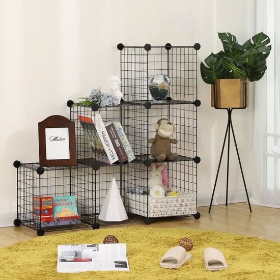 Songmics® Armoire de rangement Étagère en treille 6 cubes modulables