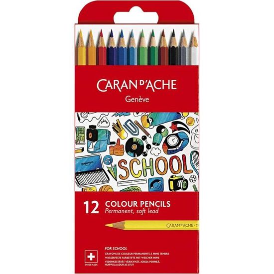 Crayons Aquarelle Caran D'Ache Museum - Lot De 12 - Qualité Extra-Fine - Haute Pigmentation