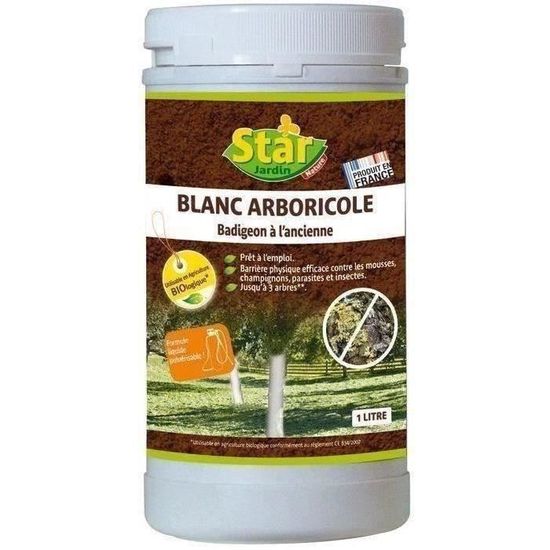 STAR JARDIN - Blanc arboricole - Protège les troncs des parasites - 1 L