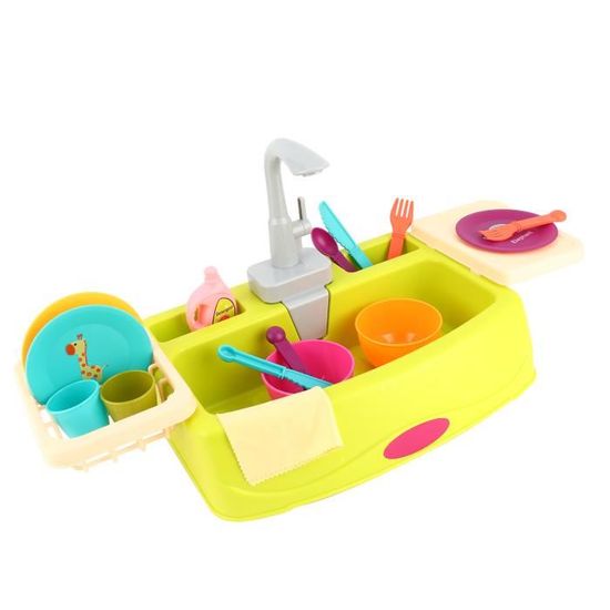 Évier Jouet Cuisine Pour Enfants – Avec Eau Courante Automatique Et Accessoires Réalistes – Jeu D'imitation Pour Filles Et Garçons 3-6 Ans - 7