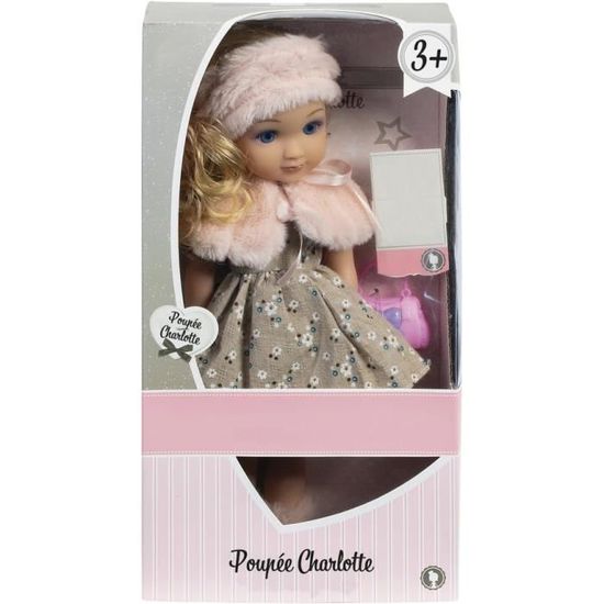 Jolijou - Poupée en tissu rose - 25 cm
