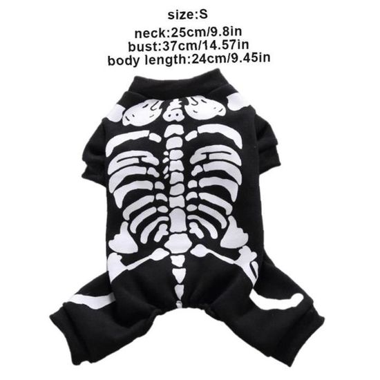 Animaux de compagnie costumes chiens squelette chemise chemise chiot drôle vêtements halloween cosplay habiller habillement
