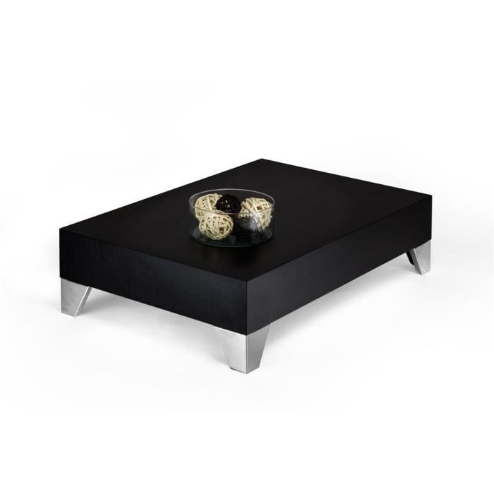 Mobilifiver Table basse, Evolution 90, Frêne noir, 90 x 60 x 24 cm, Mélaminé/Acier INOX satiné, Made in Italy