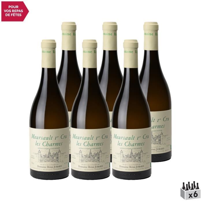 Meursault 1er Cru Charmes Blanc 2019 - Lot de 6x75cl - Domaine Rémi Jobard - Vin AOC Blanc de Bourgogne - Cépage Chardonnay