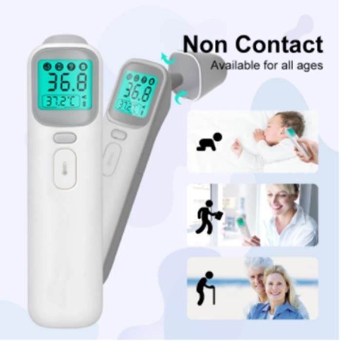 Thermomètre numérique infrarouge pour bébé et enfant, mesure rapide de la température, front et oreille sans Contact