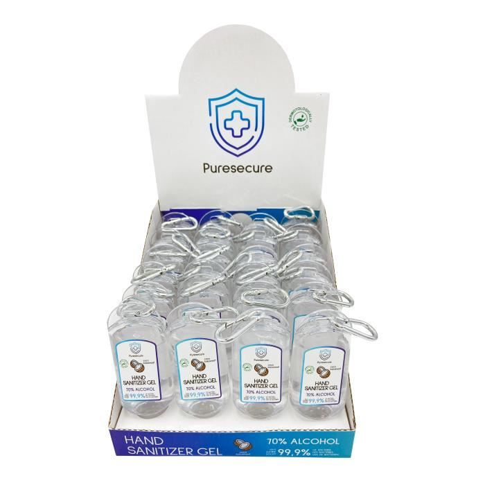 PureSecure - Shelf-Ready Display Gel Hydroalcoolique Senteur Coco 50ml (x24)