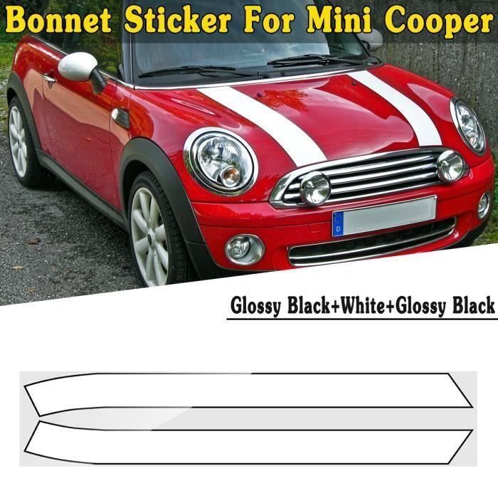 2PCS Moteur Capot Autocollant DIY Rayure Décoration Pour Mini Cooper Mini Cooper S TPYE A Bo44499