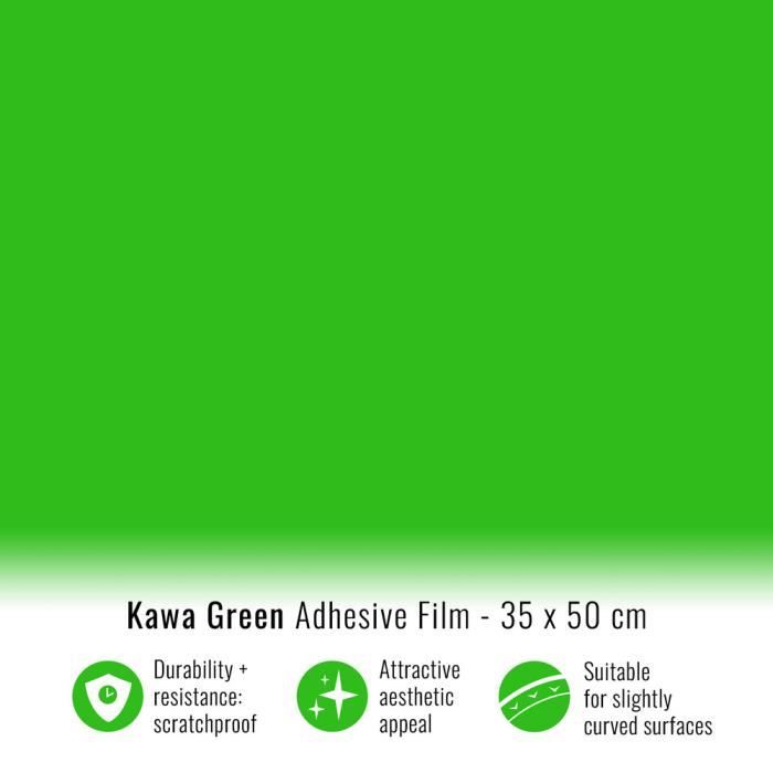 Film Adhésif Wrapping pour Voitures, Vert Kawasaki, 35 x 50 cm