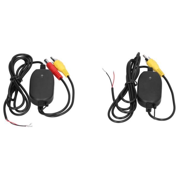 Fdit Émetteur de caméra de recul 2 pièces caméra de recul émetteur récepteur de recul 2.4G sans fil DC12V remplacement de
