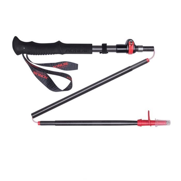 Mât de trekking en fibre de carbone ultra-léger télescopique pliable et multifonctionnel équipement d'escalade en plein air