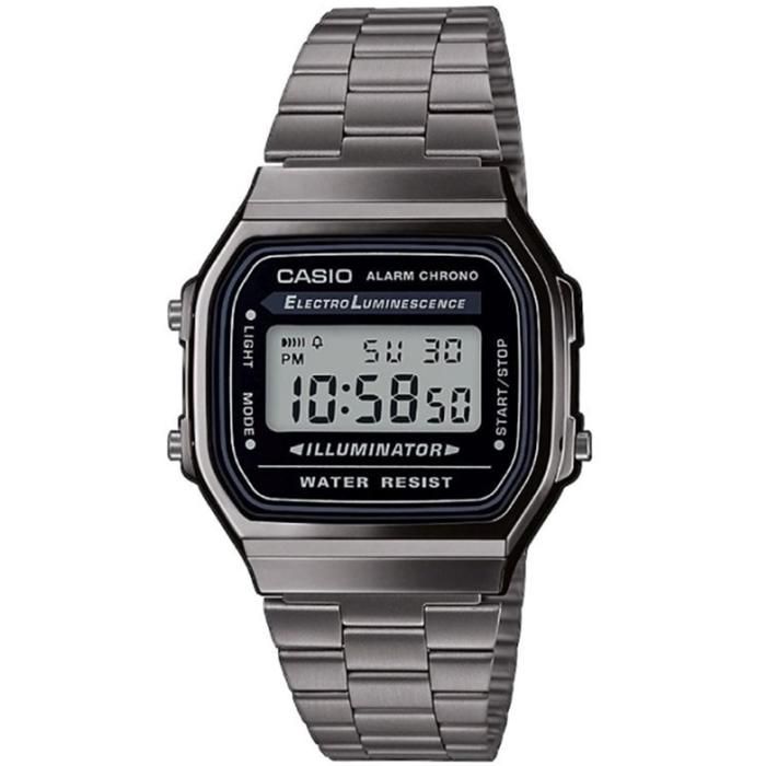 Casio Montre Unisexe Chrono Alarme A168WEGG-1BEF