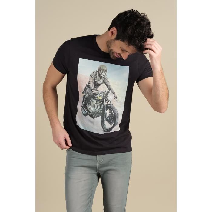 DEELUXE T-shirt imprimé moto RINGO Charcoal